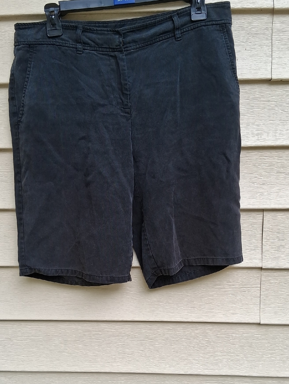 Eileen Fisher Black Bermuda Shorts with Belt Loops